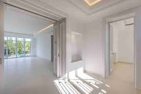 Freshly painted bright white interior of a new construction building